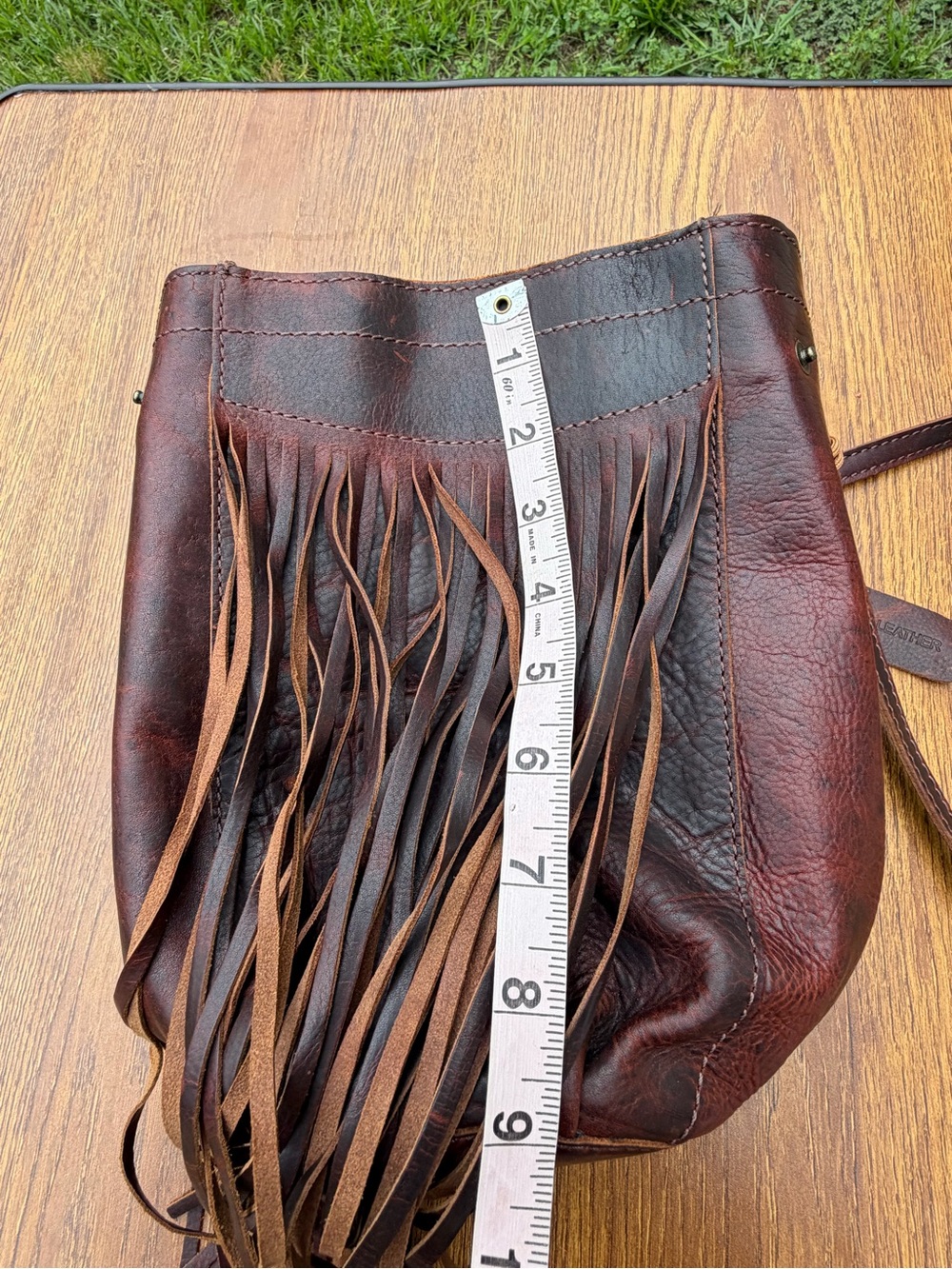 Genuine Leather Fringe Crossbody Bag Brown Boho Western Festival Purse - Picture 9 of 15